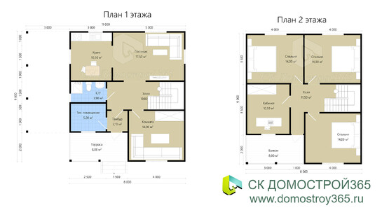 Проект «Дмитров» - план 1 и 2 этажа