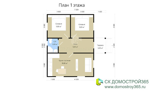 Проект «Егорьевск» - план 1 этажа