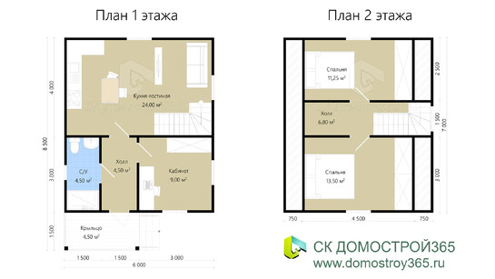 Проект «Красногорск» - план 1 и 2 этажа